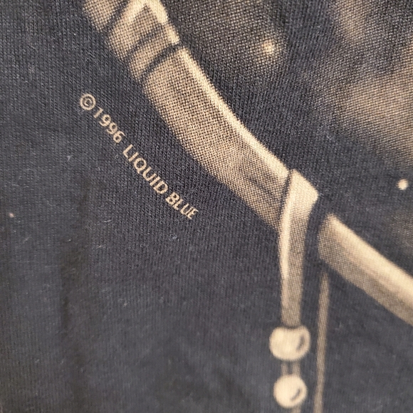 Vintage Liquid Blue 1996 Native American Wolf All Over Print 2 Stitch Size L - Picture 8 of 8